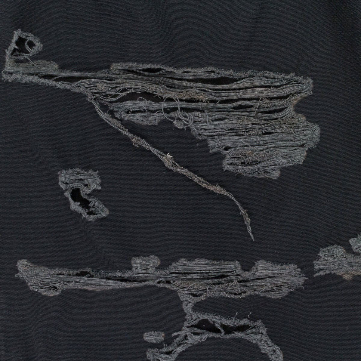 BLACK DISTRESSED PATCH WORK SWEATPANTS