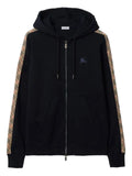 Burberry check-trim zipped hooded jacket
