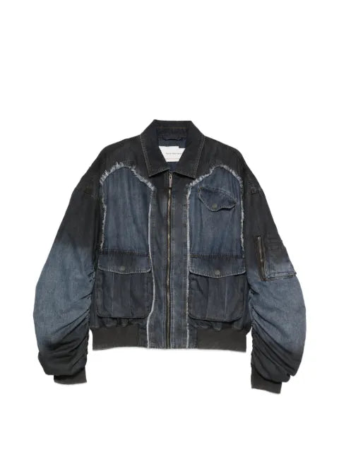 Feng Chen Wang zip-fastening panelled bomber jacket