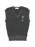 Vivienne Westwood checkerboard-knit Orb-embroidered sleeveless sweater