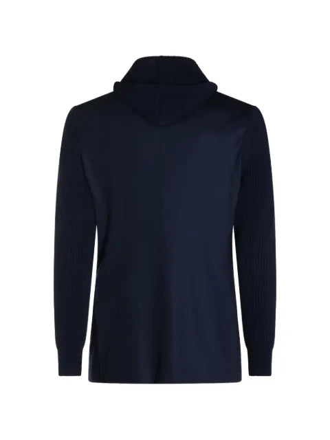 Eleventy hooded panelled wool jacket