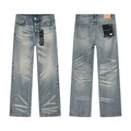 Purple Brand Light Blue Wash Straight-Leg Jeans