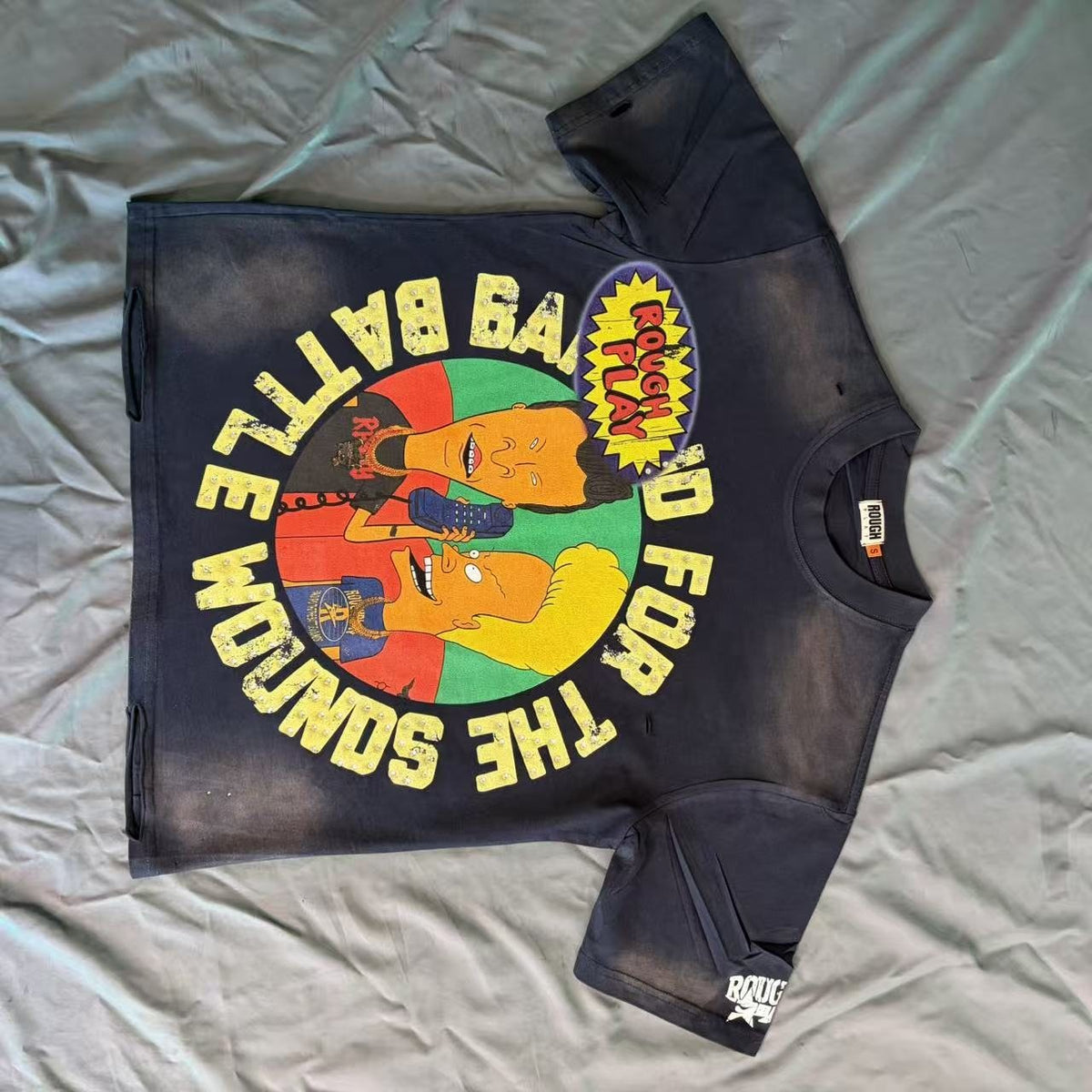 Rough Play Battle Wounds Graphic T-Shirt - Black