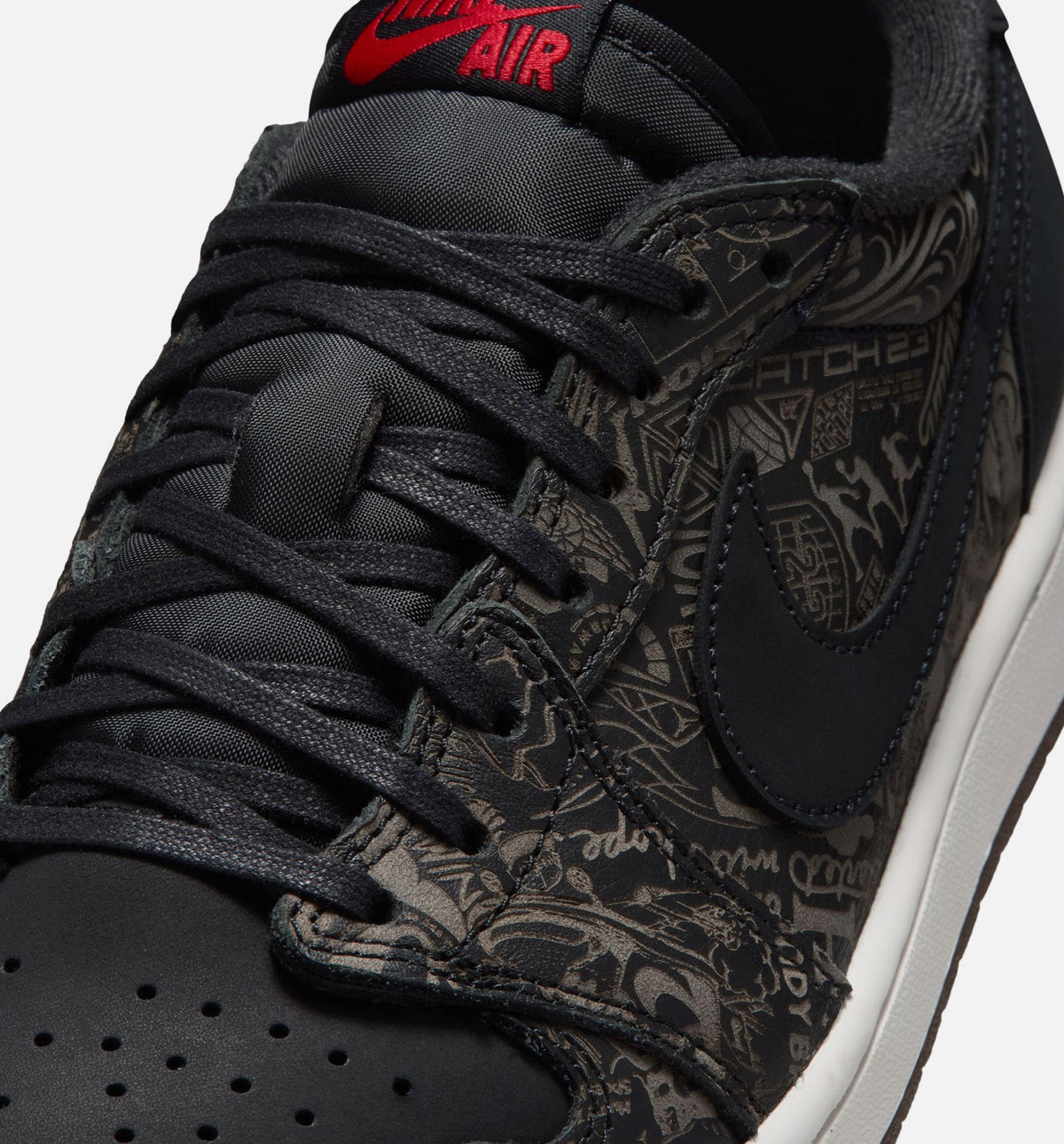 Air Jordan 1 Retro Low OG 'Laser Black and Varsity Red' - Men's Lifestyle Sneaker (Black/Varsity Red/Summit White)