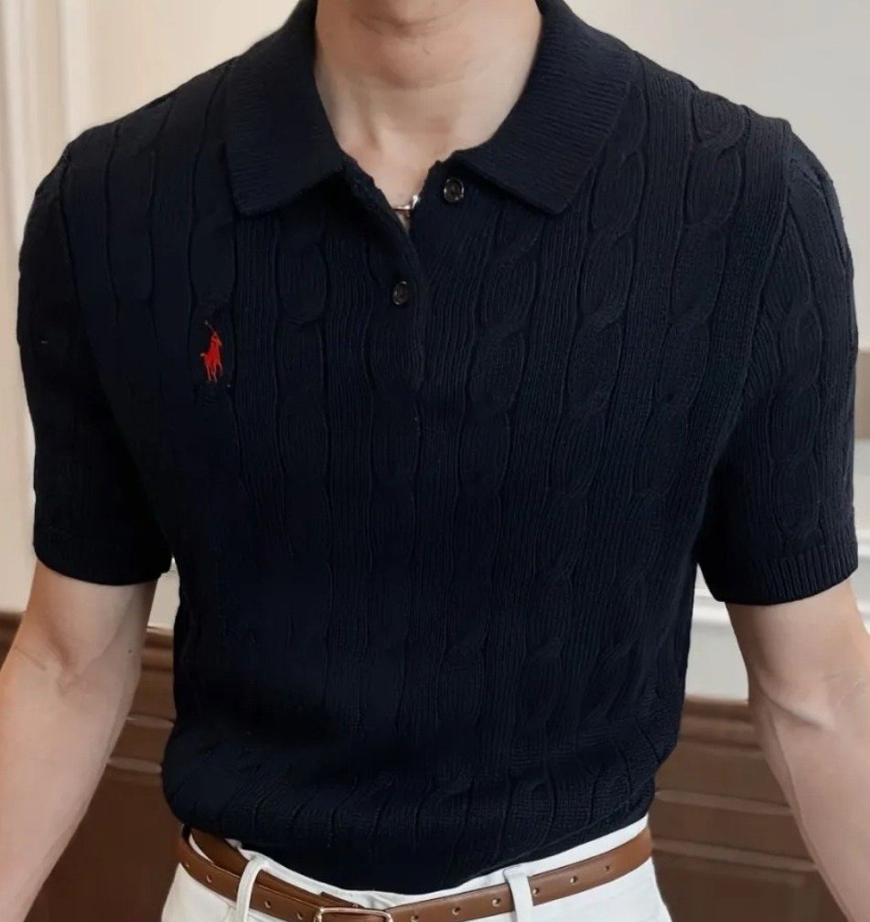 Ralph Lauren Cable-Knit Polo Shirt